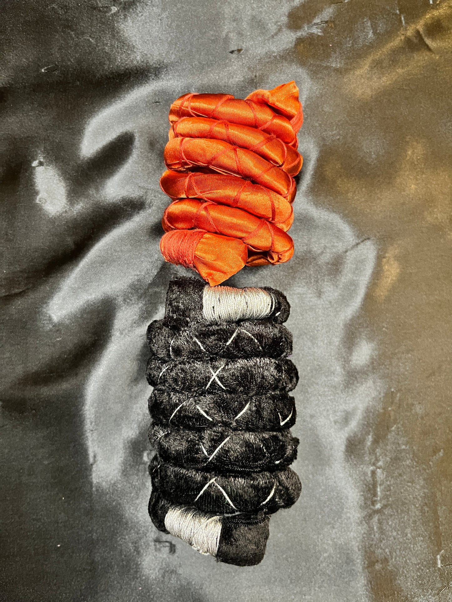 38" Spiral Tie Set  - Terracotta & Obsidian Black (Ready-to-Ship)